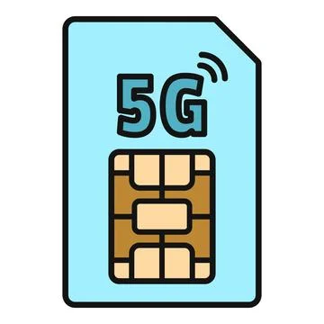 5g sim card chip for cellular connection Illustration