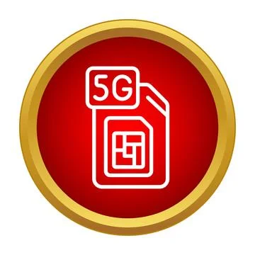 5g sim card icon representing global network technology Stock Illustration