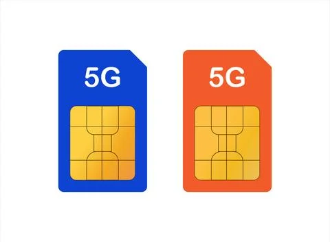 5G Sim card. Illustrazione stock