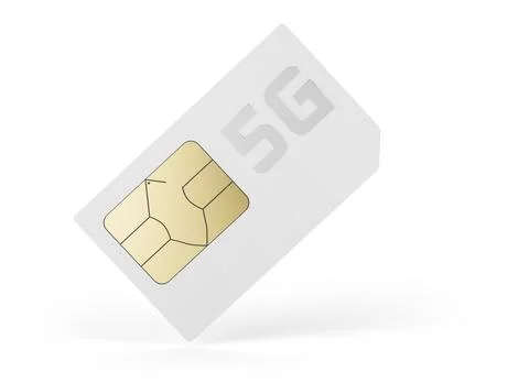 5G sim card isolated on white background Stock Illustration
