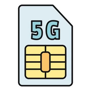 5g sim card for mobile connectivity and telecommunications Stock Illustration