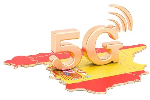 5G in Spain concept, 3D rendering Stock Illustration