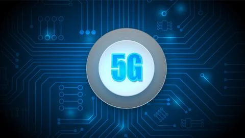 5G speed circuit technology background Stock Illustration
