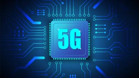 5G speed circuit technology background Stock Illustration