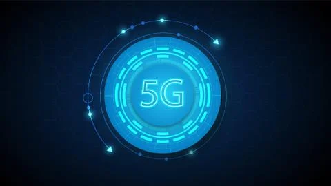 5G speed circuit technology background Stock Illustration