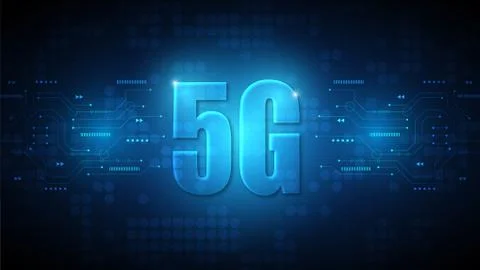 5G speed circuit technology background Stock Illustration