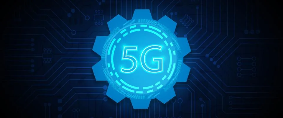 5G speed circuit technology background Stock Illustration
