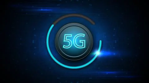 5G speed circuit technology background Stock Illustration