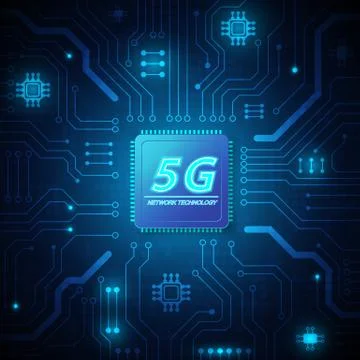 5G speed circuit technology background Stock Illustration