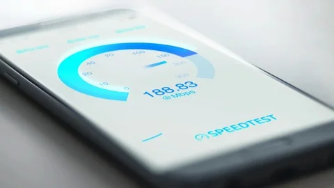 5G Speed Test, Camera closeup, zoom out V02 4K Stock Footage 113648486