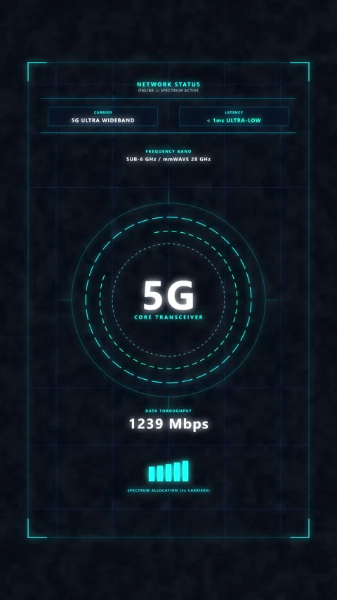 5g speed test interface displaying mobile data network connectivity, signal.. Stock Footage 348324062