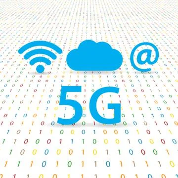 5G speed wireless internet network . Stock Illustration