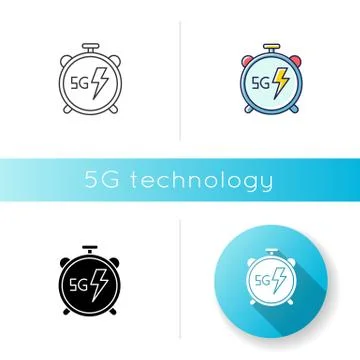 5G stopwatch icon. High performance. Low latency connection. Cellular network Stock Illustration