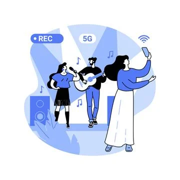 5G streaming isolated cartoon vector illustrations. Stock Illustration