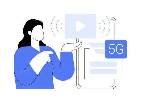 5G streaming isolated cartoon vector illustrations. Ilustración de archivo