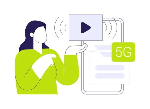 5G streaming isolated cartoon vector illustrations. Ilustración de archivo