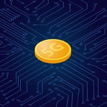 5G symbol on the background of the contacts  . Stock Illustration