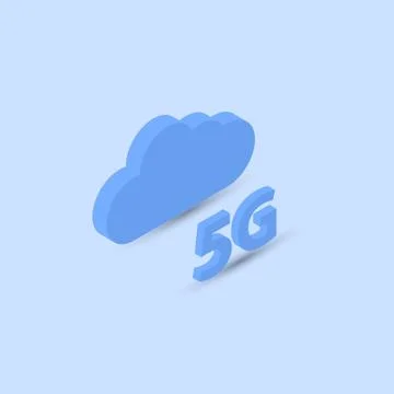 5G symbol of a cloud of wireless connection . Stock Illustration