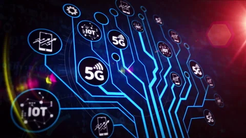 5G symbol digital growing tree Video stock 125605645
