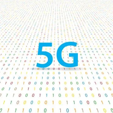 5G symbol of wireless Internet on a digital background. Stock Illustration