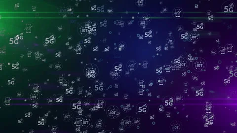 5G symbols digital loopable background Stock Footage 126770815