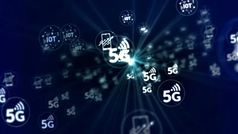 5G symbols seamless loop Stock Footage 130864106