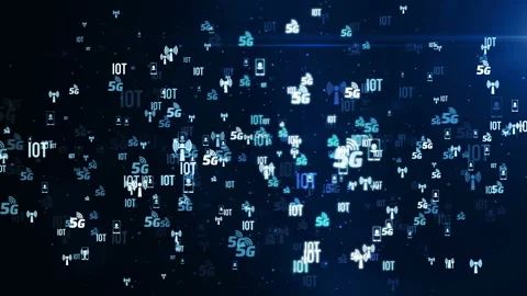 5G symbols vortex loop and seamless background Stock Footage 125832763