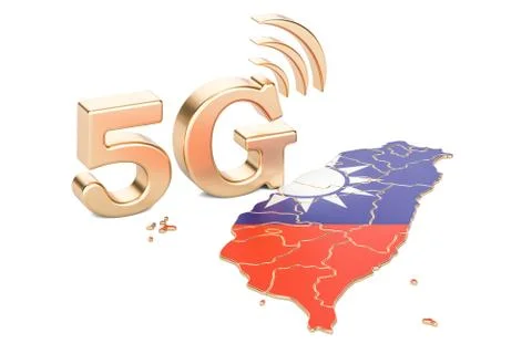 5G in Taiwan concept, 3D rendering Illustrazione stock