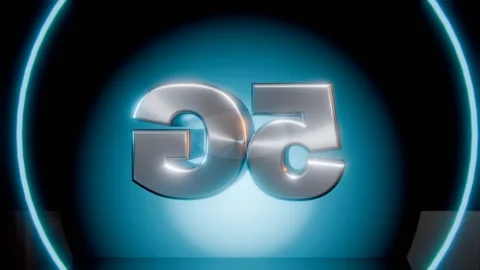 5g tech typography solar panel clad rotating loop Vídeos de archivo 340459543