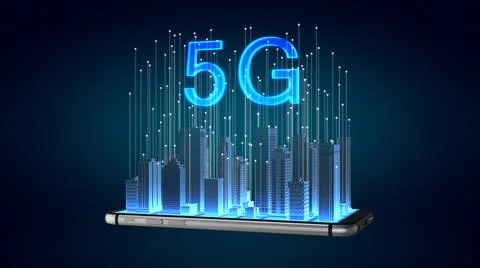 5G technology and communication concept Illustrazione stock