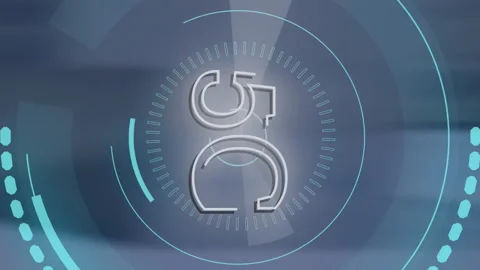 5G technology animation over abstract blue background with circular digital Stock Footage 312980204