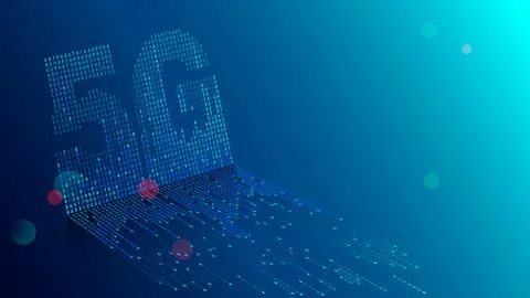 5G technology background. New generation mobile networks and internet. Stock Illustration