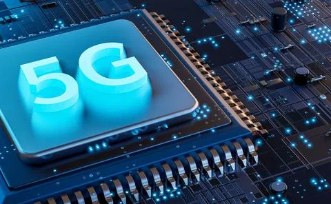 5G technology chip processor background circuit board communication technolog Stockillustratie
