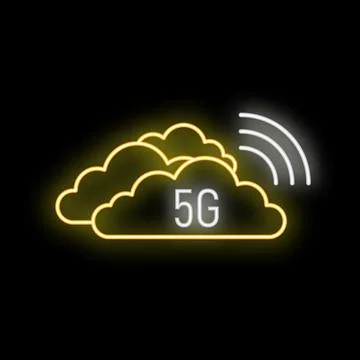 5g technology cloud computing network connection transmitting data Stock Illustration