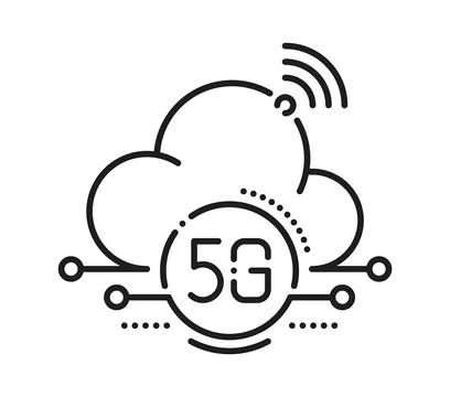 5G technology cloud computing thin line icon Stockillustratie