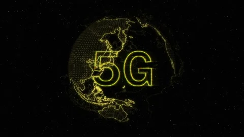 5G technology concept. Future innovation. Earth spinning. 4K video Stock Footage 120523901