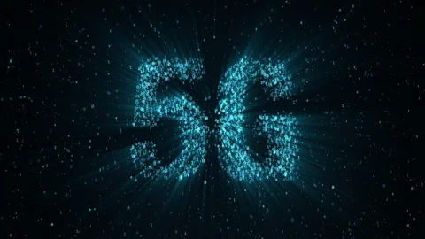 5G technology conception, dynamic animation of chaotically slow moving Stock Footage 280491460