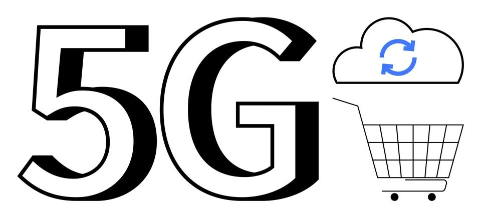 5G Technology Essentials Cloud Computing, eCommerce and Modern Communication 스톡 일러스트