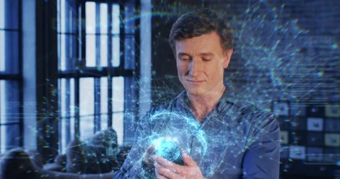 5G Technology High Speed Internet Streaming. Slow Motion Portrait Successful Video stock 134907614