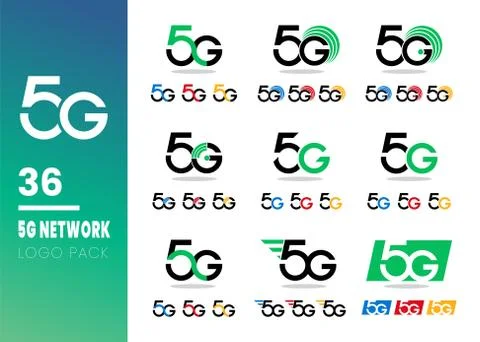 5G technology icon network. Illustration logo 5G internet in flat style isola Stock Illustration