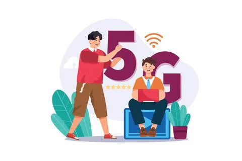 5G Technology Illustration concept. A flat illustration isolated on white bac Stock Illustration