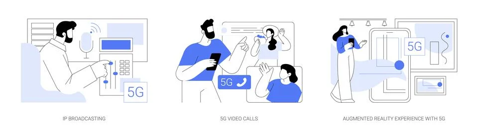 5G technology isolated cartoon vector illustrations se Stock Illustration