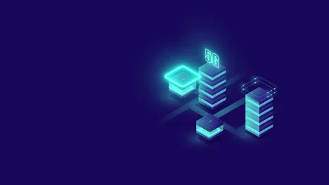 5G technology isometric animation Stock Footage 132476130