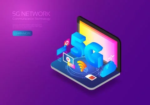 5G technology isometric Stock Illustration
