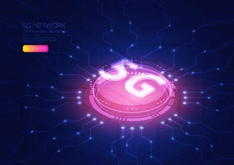 5G technology isometric 스톡 일러스트