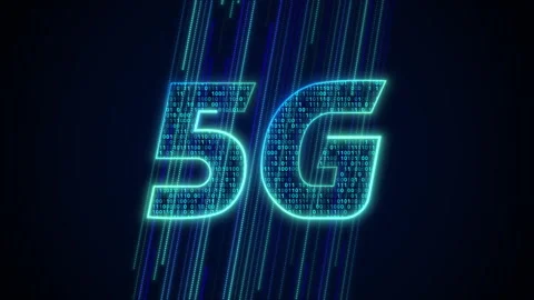5G Technology Logo with Digital Data Speed Video Animated Background Stock Footage 340447175