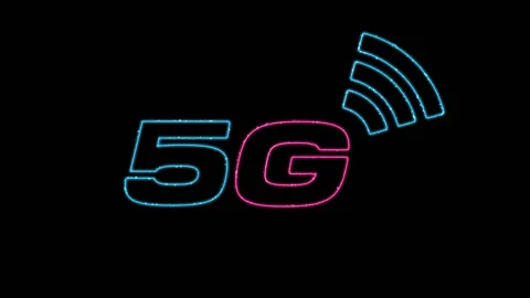 5G technology mobile network symbol 3D particles animation Stock Footage 132859623