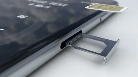 5g technology mobile sim card and speed test in 5g network, result on screen Stock Footage 132395117