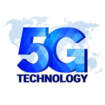 5G technology modern triangular logo. Illustrazione stock