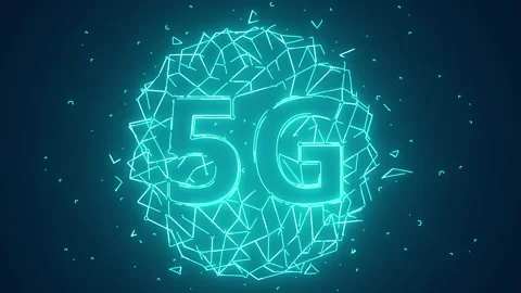 5G technology over geometric plexus earth Creative glowing animation Stock Footage 240861647